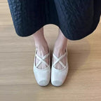 Damen Ballerinas mit elegantem Kreuzband und bequemem Fußbett R&B
