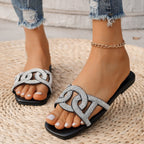 Damen Glitzernde Flip-Flops mit eleganter Riemenverzierung R&B