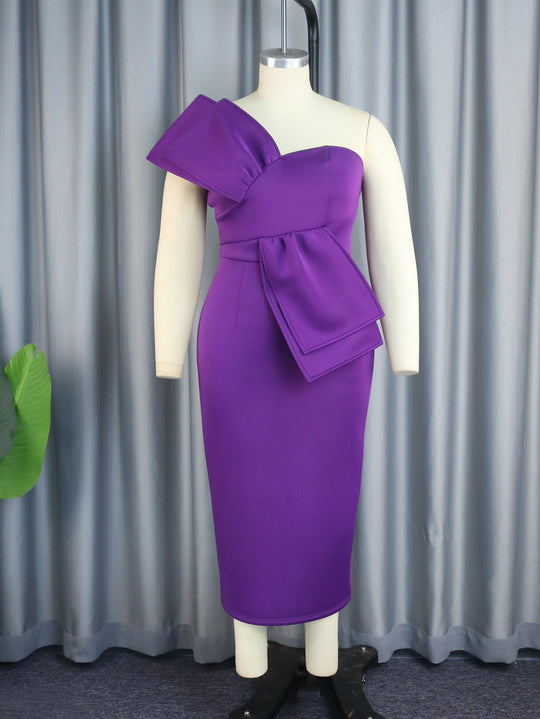 Damen Etuikleid mit asymmetrischem Design und voluminösem Schleifendetail R&B