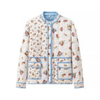 Damen Blumengestickte Steppjacke mit praktischen Taschen und modernem Schnitt R&B