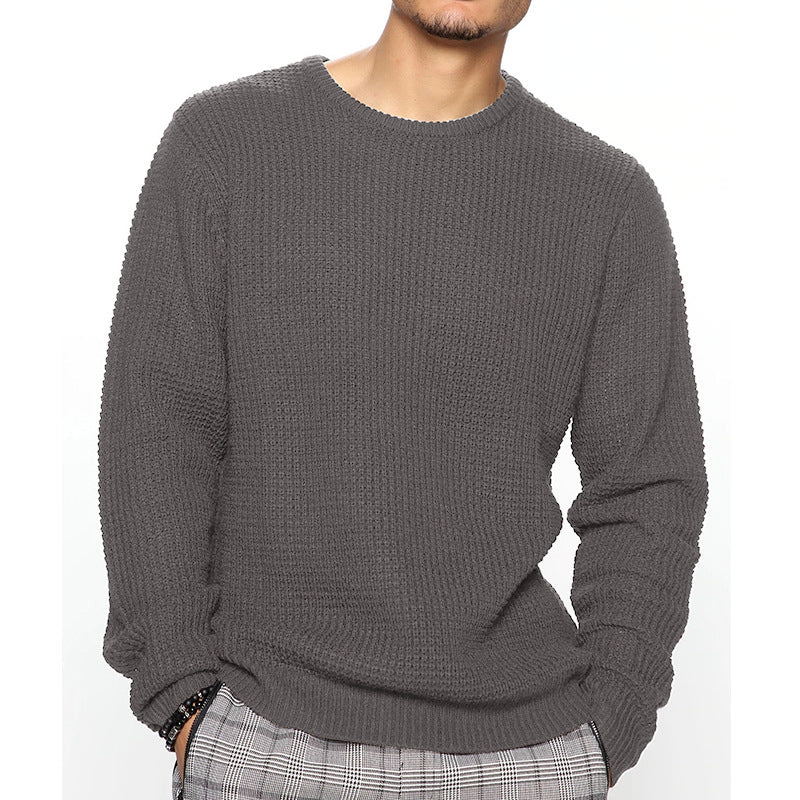Herren Grobstrickpullover mit strukturiertem Muster und lässigem Schnitt R&B