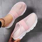 Damen Bequeme Netz-Sneaker mit elastischem Riemen und atmungsaktiver Sohle