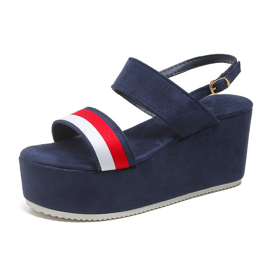 Damen Plattform-Sandalen mit modischem Riemchen-Design R&B