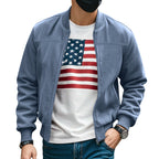 Herren nan Wildlederoptik Bomberjacke mit Reißverschluss und Rippbündchen R&B