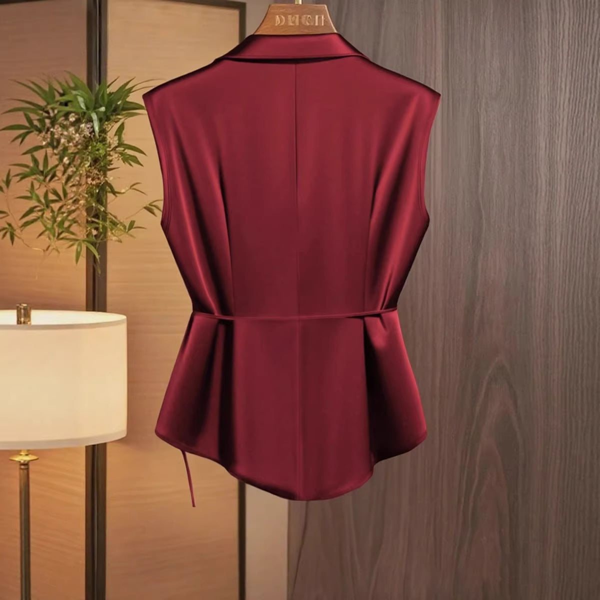 Damen elegante Wickelbluse mit femininer Drapierung und Schalkragen R&B