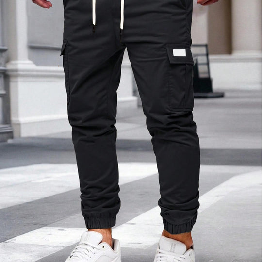Herren Cargo-Hose mit elastischem Bund und multifunktionalen Taschen R&B