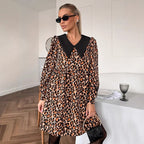 Damen Leichtes Tiermuster Kleid R&B