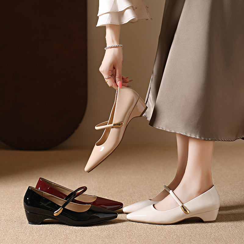 Damen elegante Mary Jane Schuhe mit Absatz