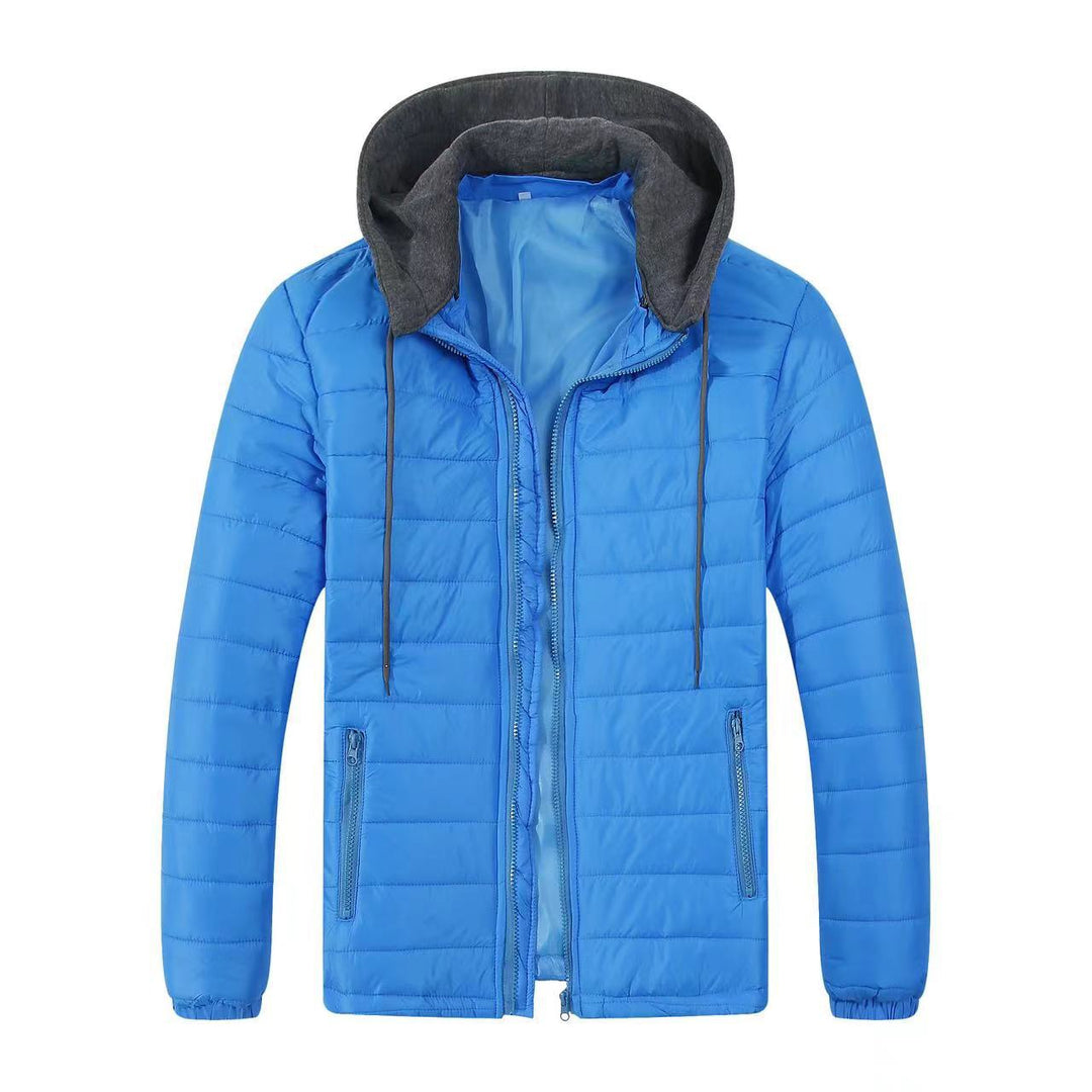 Herren gesteppte Windjacke mit Kapuze R&B