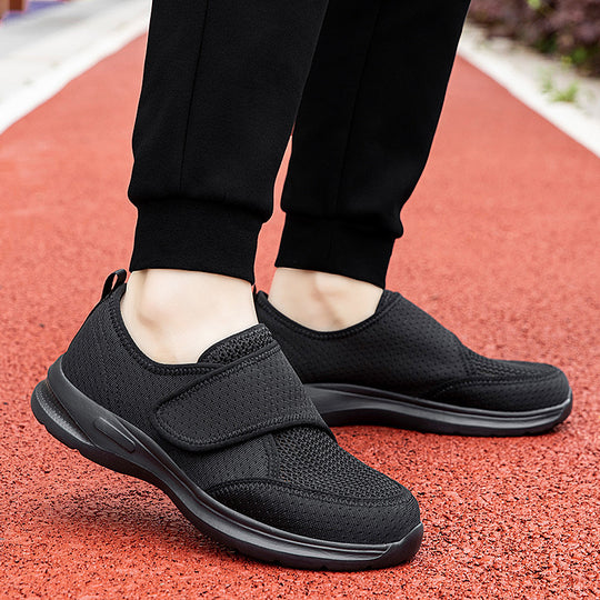 Unisex nan atmungsaktive Komfort-Halbschuh mit Klettverschluss und ergonomischer Dämpfung R&B