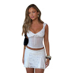 Damen Elegantes Spitzen-Top mit tailliertem Schnitt R&B