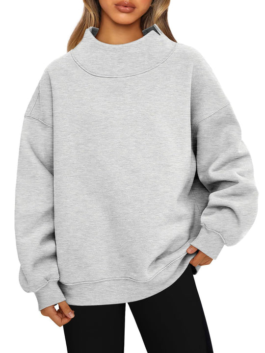 Damen Hochwertiger Stehkragen-Sweater R&B