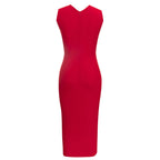 Damen Elegantes Cocktailkleid mit raffinierten Cut-Outs und metallic großen Knopfdetails R&B