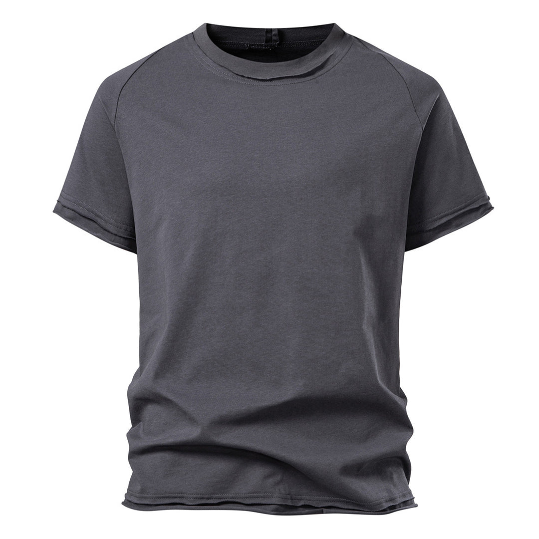 Herren lässiges Kurzarmshirt mit modischem Schnitt und atmungsaktiver Baumwolle R&B