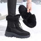 Damen winterliche Outdoor-Stiefel mit wärmeisolierendem Futter und rutschfester Sohle R&B