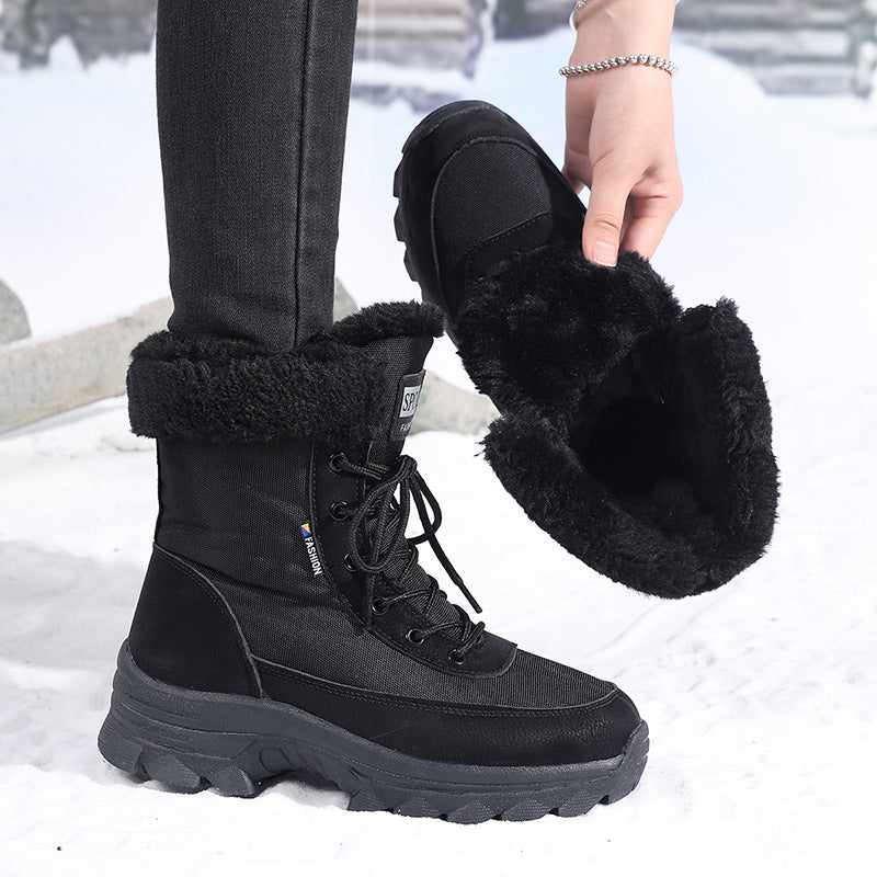 Damen winterliche Outdoor-Stiefel mit wärmeisolierendem Futter und rutschfester Sohle R&B