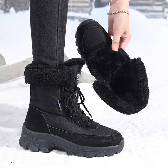 Damen winterliche Outdoor-Stiefel mit wärmeisolierendem Futter und rutschfester Sohle R&B