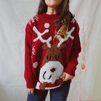 Damen Kuscheliger Weihnachts-Pullover mit lustigem Rentier-Motiv R&B