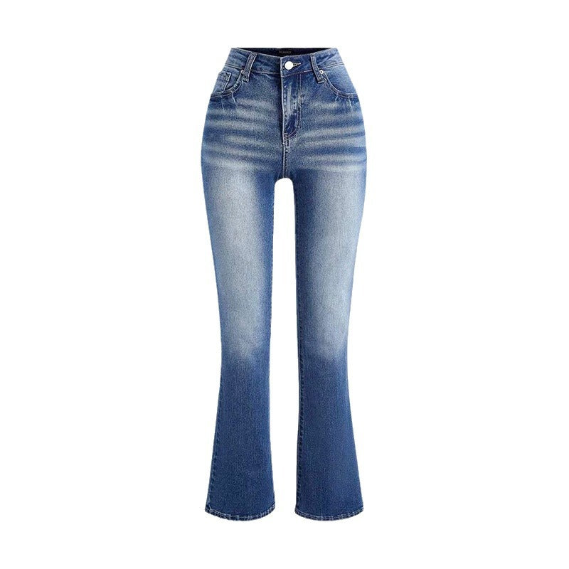 Damen Slim Fit Jeans mit hohem Bund R&B