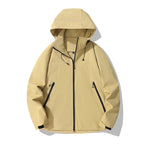 Damen wasserabweisende Outdoor-Jacke mit verstellbarem Kapuzenkragen und funktionalen Reißverschlusstaschen R&B