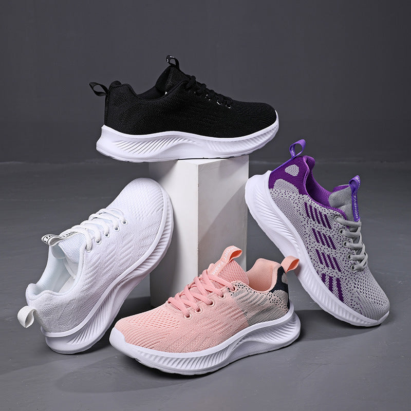 Damen Atmungsaktive Lauf-Sneaker mit stoßdämpfender Sohle und elastischem Design