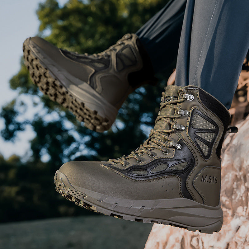 Herren robuster Tactical Stiefel mit verstärktem Knöchelschutz und atmungsaktiver Membran R&B