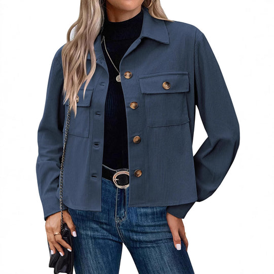 Damen Cordjacke mit praktischen Brusttaschen R&B