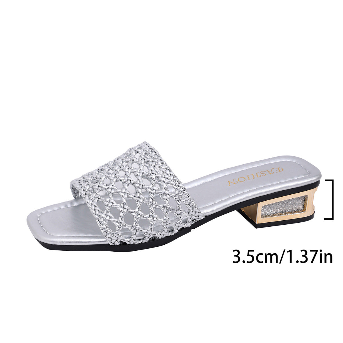 Damen Offene Mules mit geflochtenem Riemendesign R&B