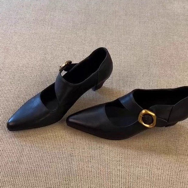 Damen elegante Mary Jane Schuhe mit modischem Schnallenverschluss R&B
