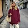 Damen Elegante Oversize-Jacke mit hohem Kragen und Taschen R&B