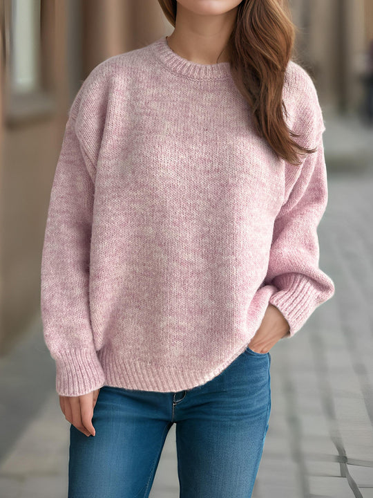 Damen lässiger Oversize-Pullover mit strukturiertem Maschenmuster R&B