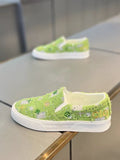 Damen Slip-On Sneakers mit buntem besticktem Design