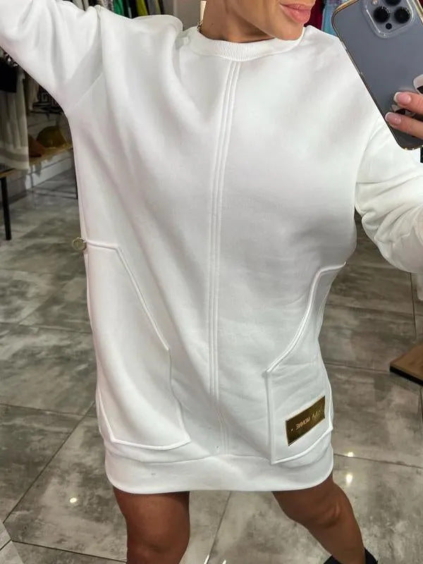 Damen lässiger Hoodie mit praktischen Taschen und dekorativen Details R&B