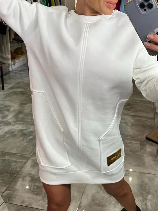 Damen lässiger Hoodie mit praktischen Taschen und dekorativen Details R&B