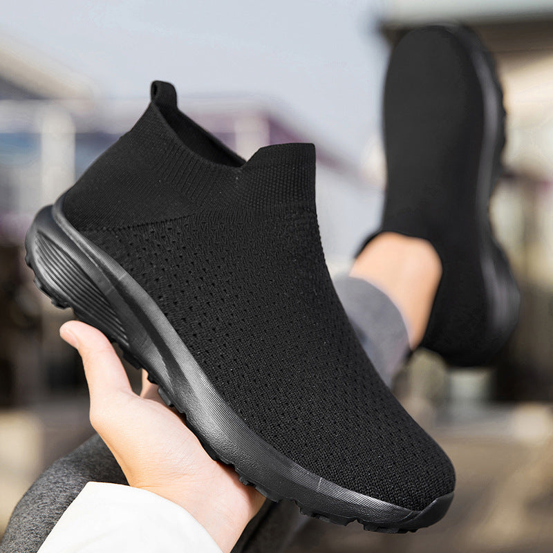 Unisex nan elastischer Strick-Schlupfschuh mit konturierter viskoelastischer Innensohle und rutschfester stoßdämpfender Laufsohle R&B
