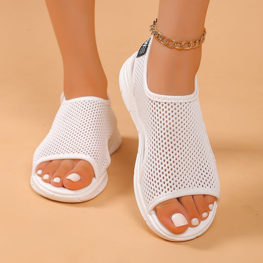 Damen Fußfreundliche Mesh-Sandalen mit offenem Zehenbereich und rutschfester Sohle R&B