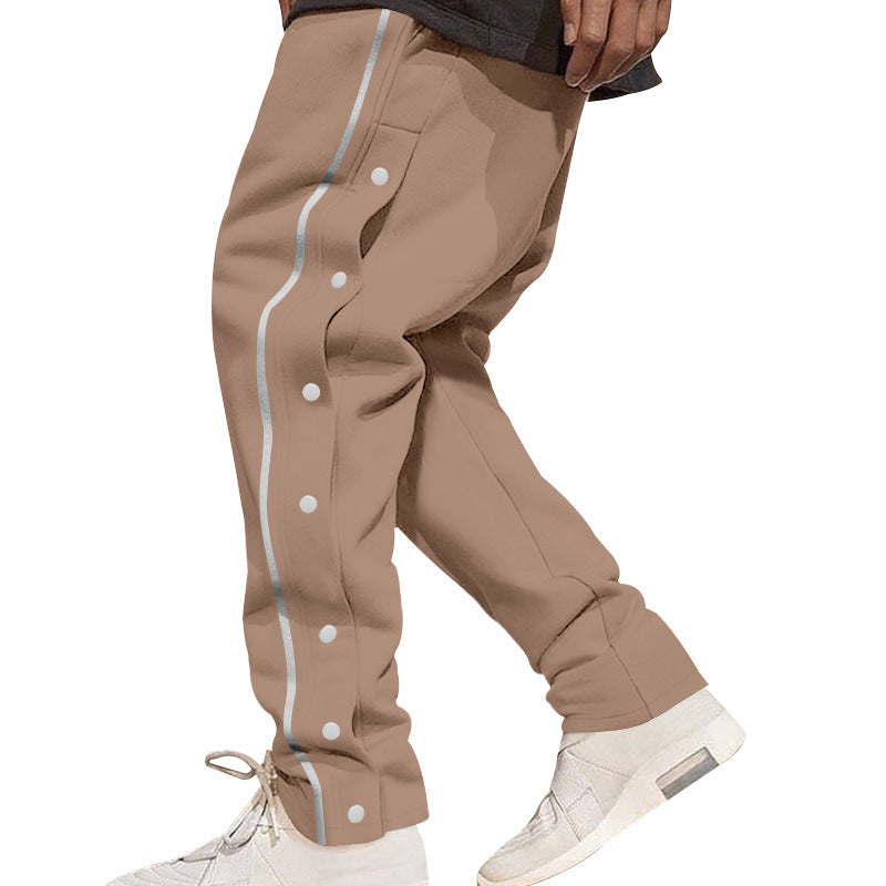 Herren lässige Sporthose mit praktischer Knopfleiste und atmungsaktivem Material R&B