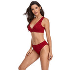 Damen Bikini-Set mit sportlichem V-Ausschnitt und hohem Taillenslip R&B