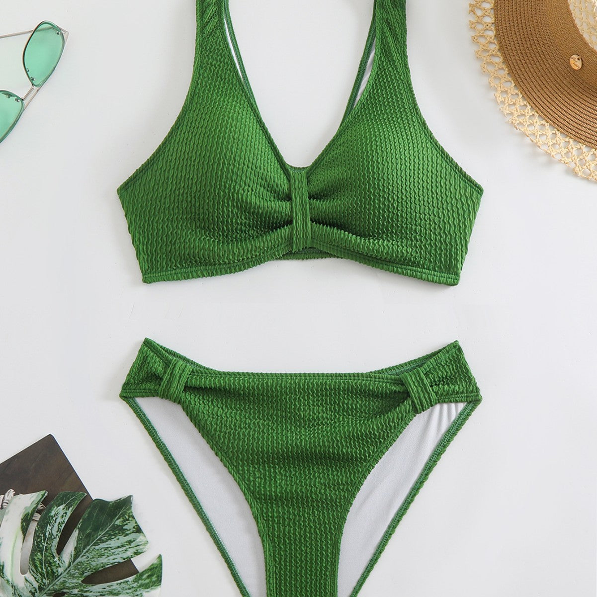 Damen Strandbikini-Set mit stylischem Wellenmuster R&B