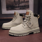 Damen Lederstiefeletten mit robustem Profil und Schnürung R&B