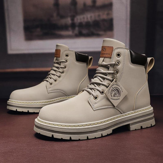 Damen Lederstiefeletten mit robustem Profil und Schnürung R&B
