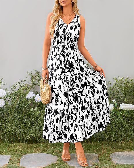 R&B | Kleid mit V-Ausschnitt und elastischer Taille