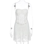 Damen Spitzenkleid mit Cut-Out-Design und tiefem Ausschnitt R&B