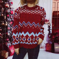 Damen festlicher Strickpullover mit nordischem Muster R&B