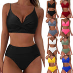 Damen Hochtailliertes Bikini-Set mit raffiniertem Twist-Oberteil R&B