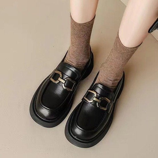 Damen elegante Mokassins mit modischem Schnallenverschluss R&B