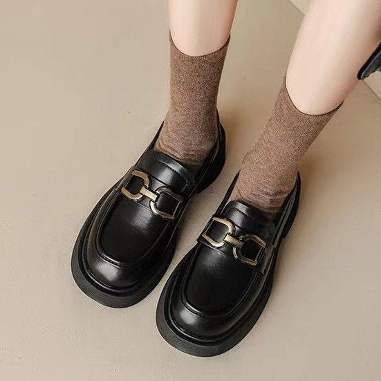 Damen elegante Mokassins mit modischem Schnallenverschluss R&B