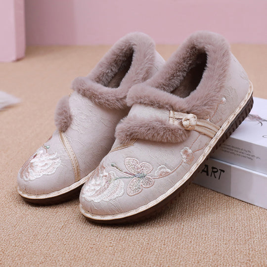 Damen Kuschelige und dekorative Hausschuhe mit floralem Design R&B