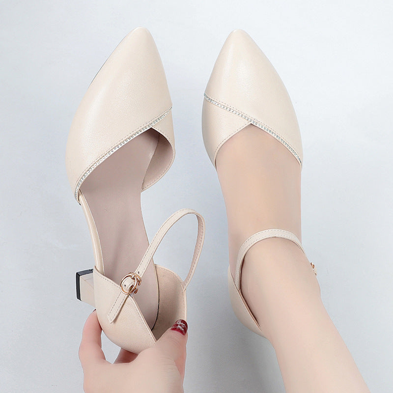 Damen schicke Pumps mit elegantem Riemen und komfortablem Blockabsatz R&B