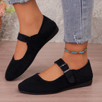 Damen Ballerinas mit praktischem Riemenverschluss und trendigem Leo-Muster R&B